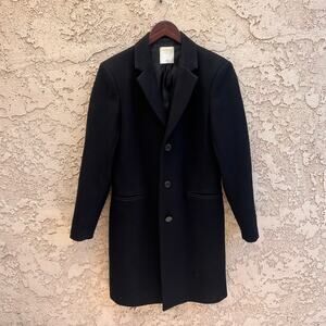 Sandro Black Pea Coat for Men